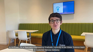 Graduate Euan Macnaughton talking on video about his career experiences on the Graduate Programme
