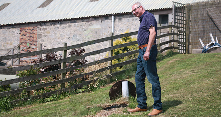 Customer at Septic Tank