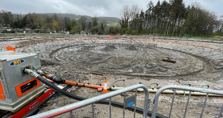 Progress of the preparation work for the Final Settlement Tank at Perth WWTW.
