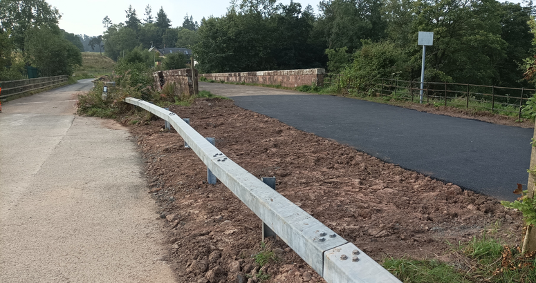 A new crash barrier has been installed Ballochruin Burst