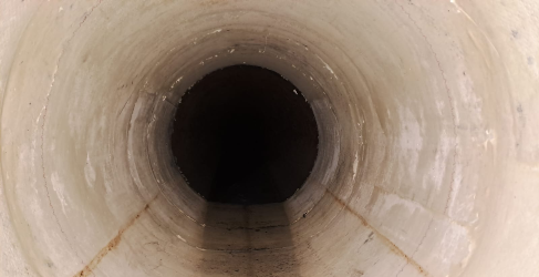 A CCTV survey was carried out on the damaged section of sewer Renfrew Sewer Burst