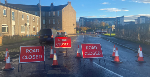 Campbell Street has been closed at the junction with Ferry Road Renfrew Sewer Burst