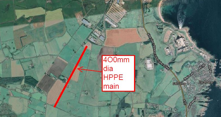 Newfield Peterhead Water Main location