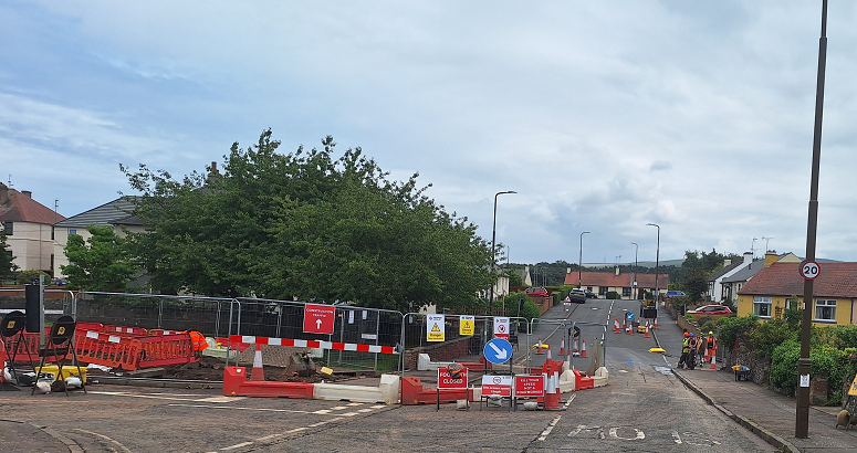 The work site at Dunbar is shown
