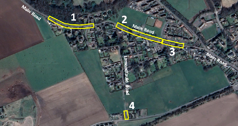 Details of road closure from aerial map view