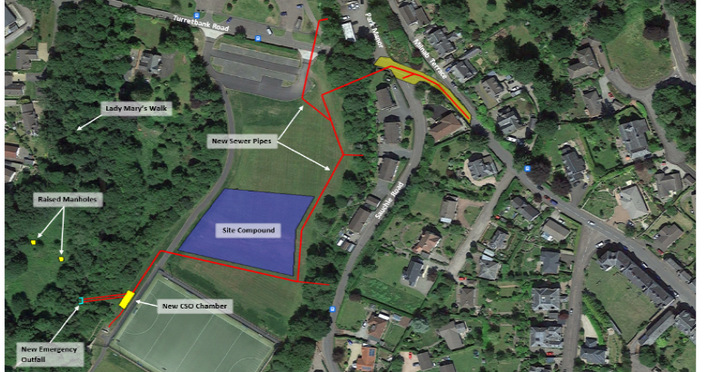 Ariel view of planned work in Crieff