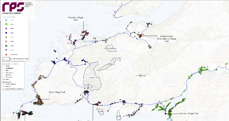 Map showing different phases of Kyle of Lochalsh lead replacement project