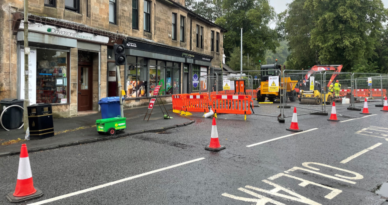 Roadworks will be in place for approximately three months Kilbarchan Sewer Upgrade