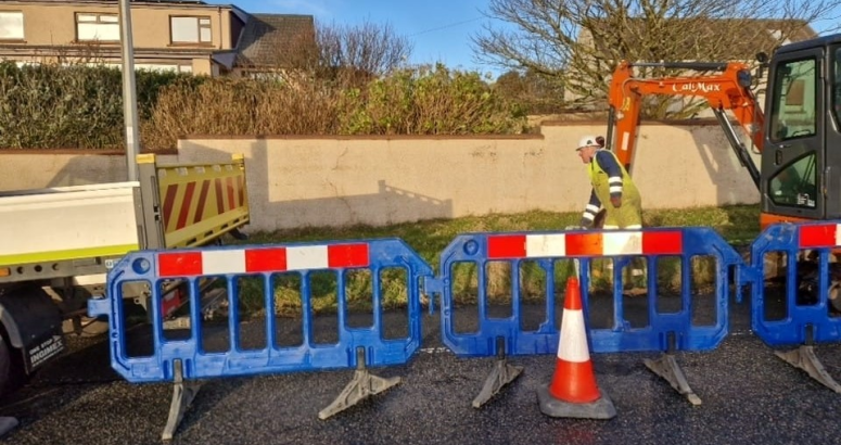 Preparations underway for the installation of a replacement water main to serve customers in Bayble, Isle of Lewis