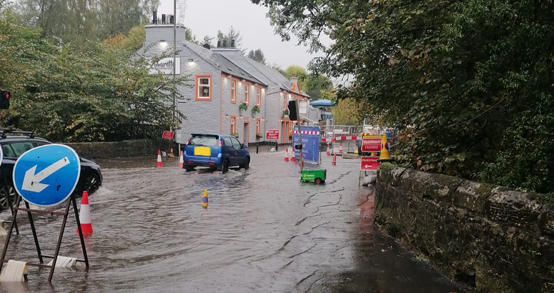 Main Street is prone to flooding during periods of extreme weather Bridge of Weir Sewer Upgrade