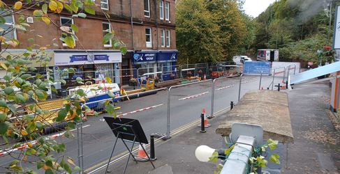 The new sewer will be installed in the centre of the road Bridge of Weir Flood Alleviation