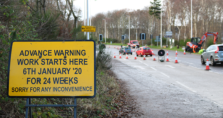Road signage at Barn Church Road, Inverness