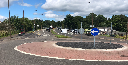 Reinstated roundabout after new sewer installed
