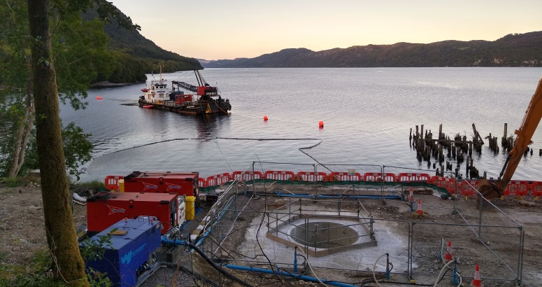Installation of the new raw water intake is now underway on the Loch Ness project