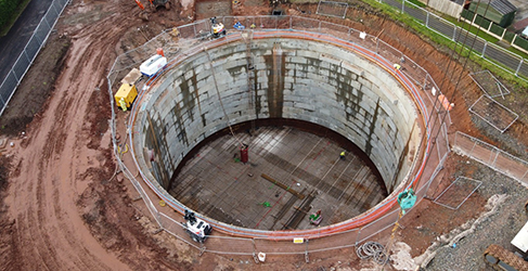 concrete circle in ground