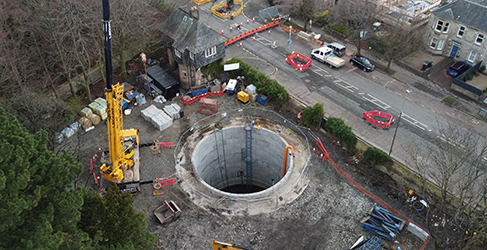 concrete circle on construction site