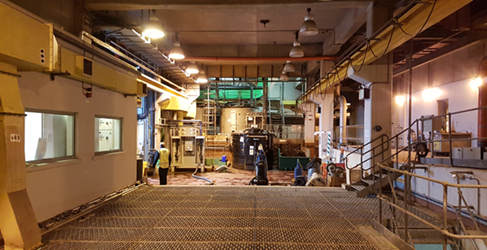 The inside of a waste water treatment works
