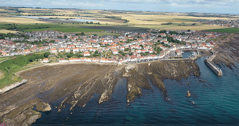 Aerial view of Pittenweem coats line