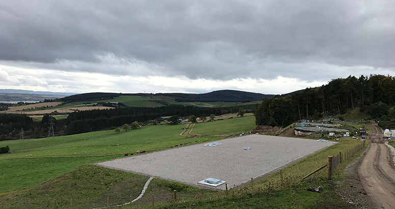 The new backfilled water storage tank
