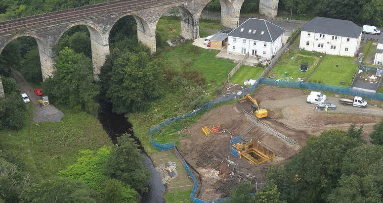 A new storm overflow and outfall are being constructed Stewarton David Dale