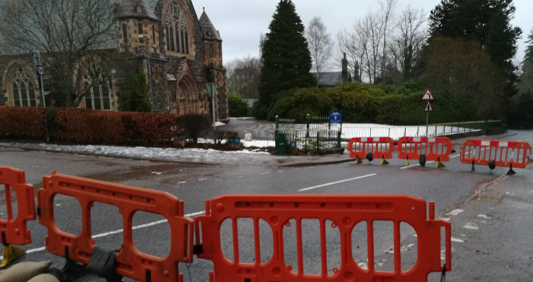 Road barriers in Strathpeffer