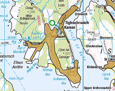 Tighnabruaich map
