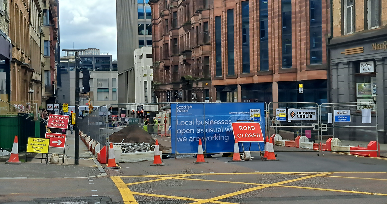The work site on West Regent Street