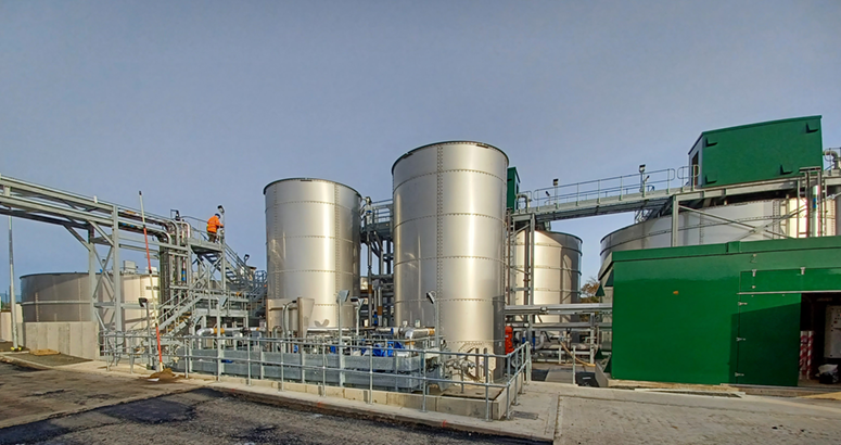 steel building at a waste water treatment works