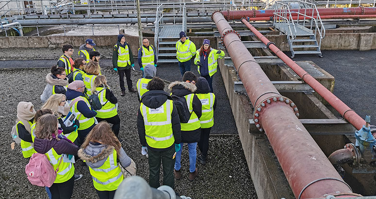 University of Glasgow students get a tour of Troqueer Waste Water Treatment Works