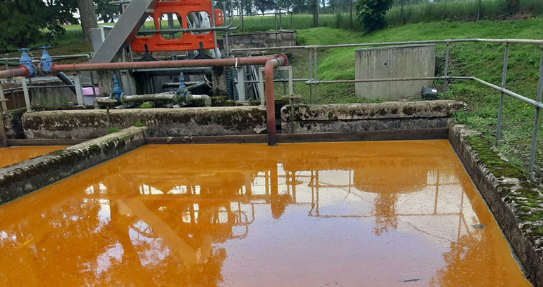 Oil at Waste water works