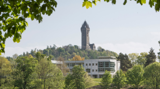 Stirling University with Wallace Monument in the background