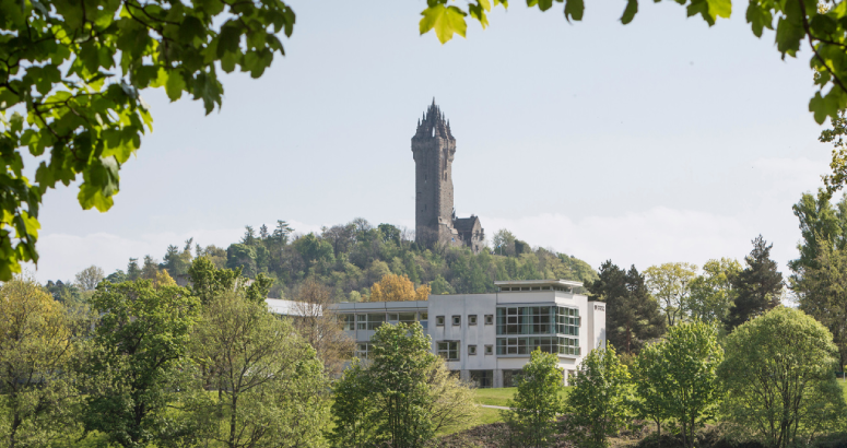 Stirling University with Wallace Monument in the background