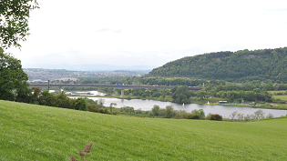 The River Tay and the Friarton Bridge, with the City of Perth upstream