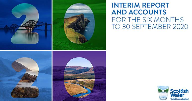 Front cover of Scottish Water Interim Report September 2020