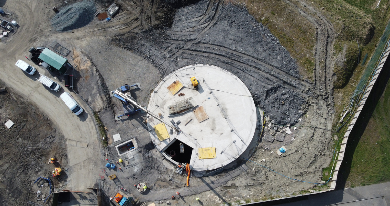 Overhead footage of Craigneuk works