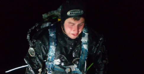 Divers worked around the clock in challenging conditions to keep water intakes clear at Loch Fada in North Uist, February 2021