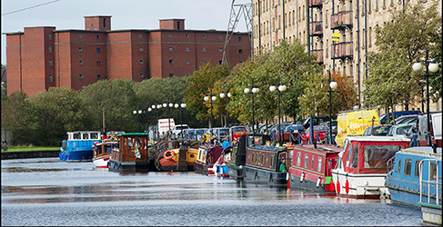 View of Glasgow Smart Canal in north Glasgow