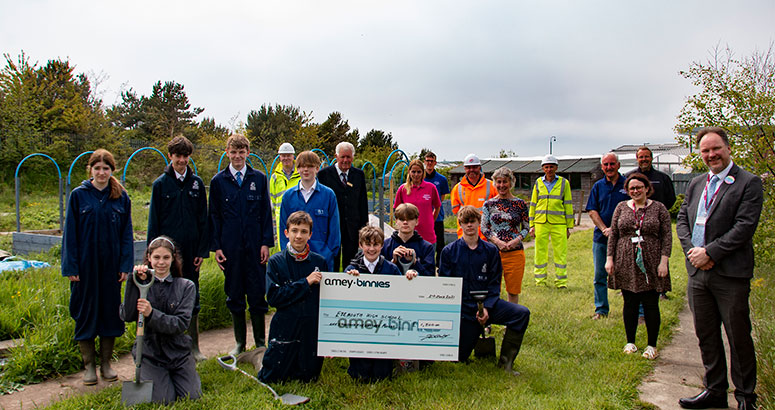 Eyemouth high school cheque handover