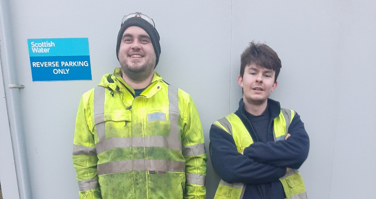 Matthew Gibb and Damien Galloway who helped to rescue a whelk picker