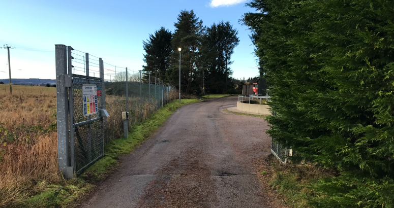 Newmachar WWTW Entrance to Newmachar waste water treatment works