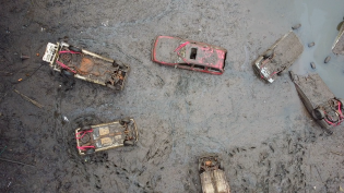 aerial dumped cars 