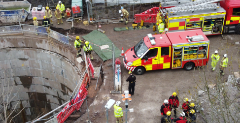 Wellgate Training Exercise Scottish Fire & Rescue Service at new storm tank