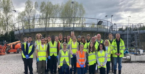 Group photo of Hydro Nation Scholars and Scottish Water Team at Inverurie Waste Water Treatment Works.