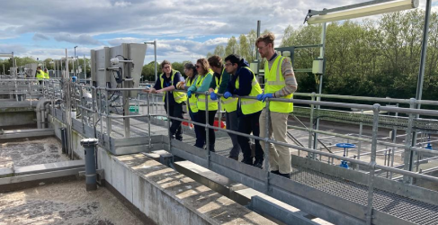 Group of scholars being shown around Inverurie Treatment Works by Scottish Water