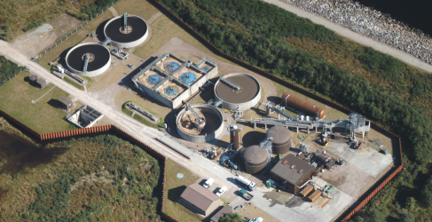 Fort William Waste Water Treatment Works at Caol Point An aerial view of Fort William WWTW at Caol Point on the shore of Loch Linnhe