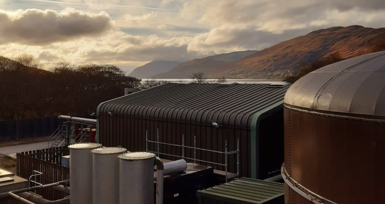 A view from Fort William Waste Water Treatment Works with Loch Linnhe beyond