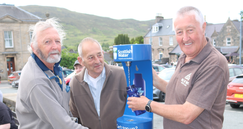 Representatives of Portree and Braes Community Council were also on hand to put the Skye Capital's new Top up Tap through its paces