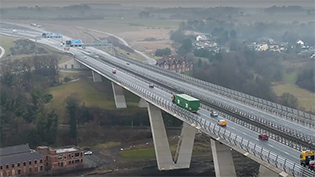 Bridge with cars going over it