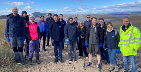 Scottish Water employees taking part in the Great British Beach Clean