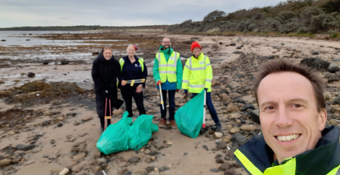 Scottish Water employees taking part in the Great British Beach Clean